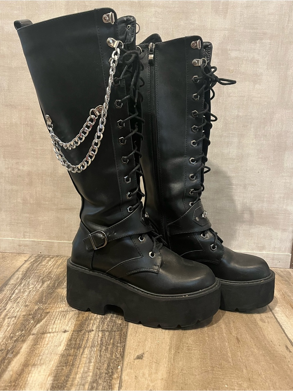 Knee-High Edgy Platform Boots